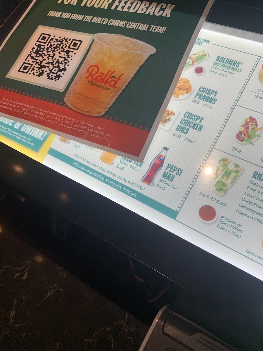 Menu Roll'd Cairns Central-4